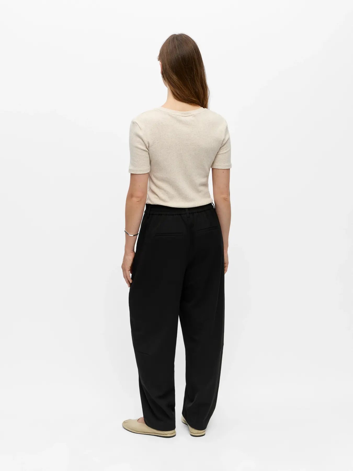 OBJLISA HW ANKLE BARREL PANT - Black