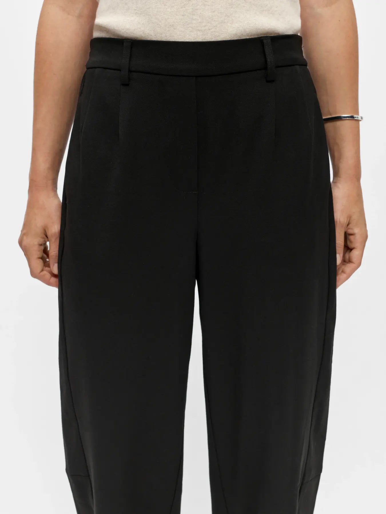 OBJLISA HW ANKLE BARREL PANT - Black