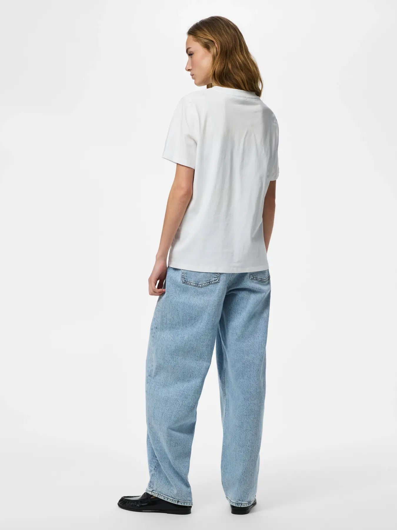 PCRIA SS SOLID TEE - Bright White