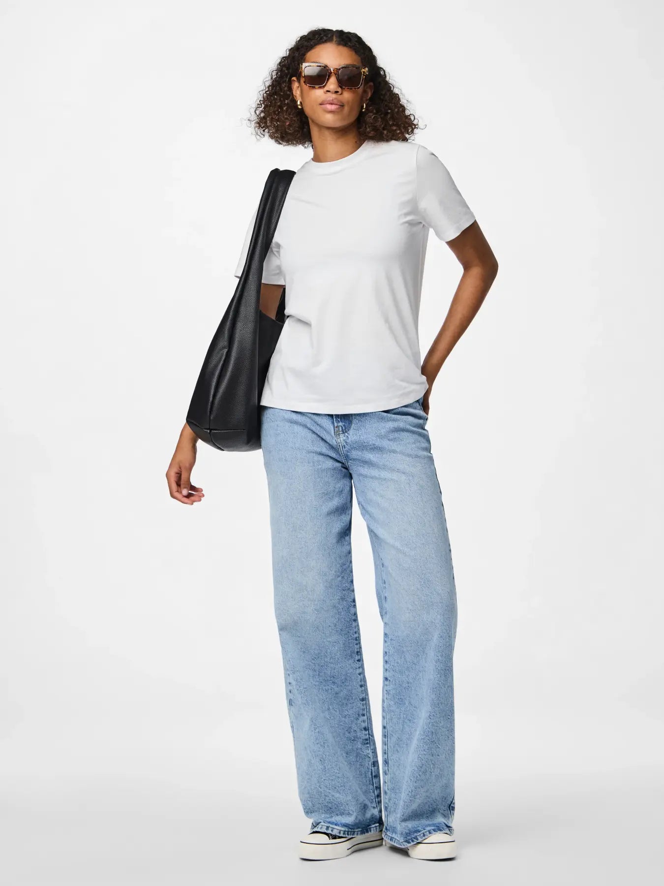 PCRIA SS SOLID TEE - Bright White