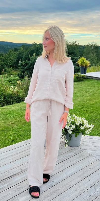 PCSASTINA HW WIDE PANTS -Silver Gray