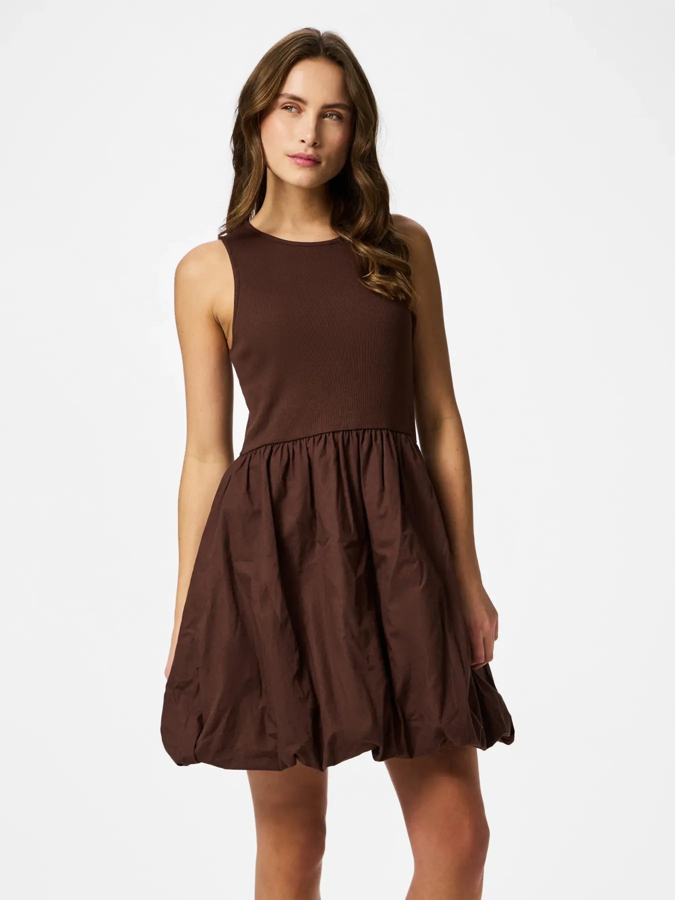 PCPENYA SL SHORT DRESS - Chicory Coffee