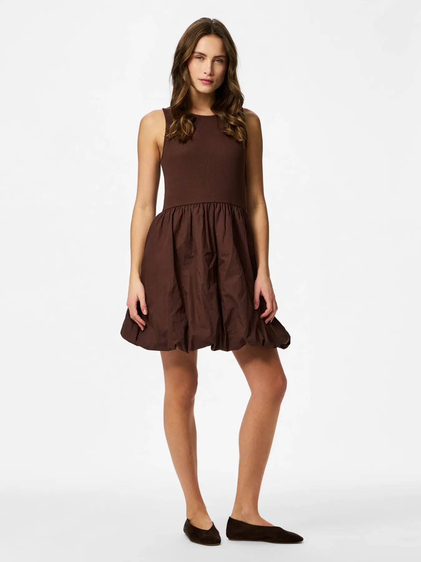 PCPENYA SL SHORT DRESS - Chicory Coffee