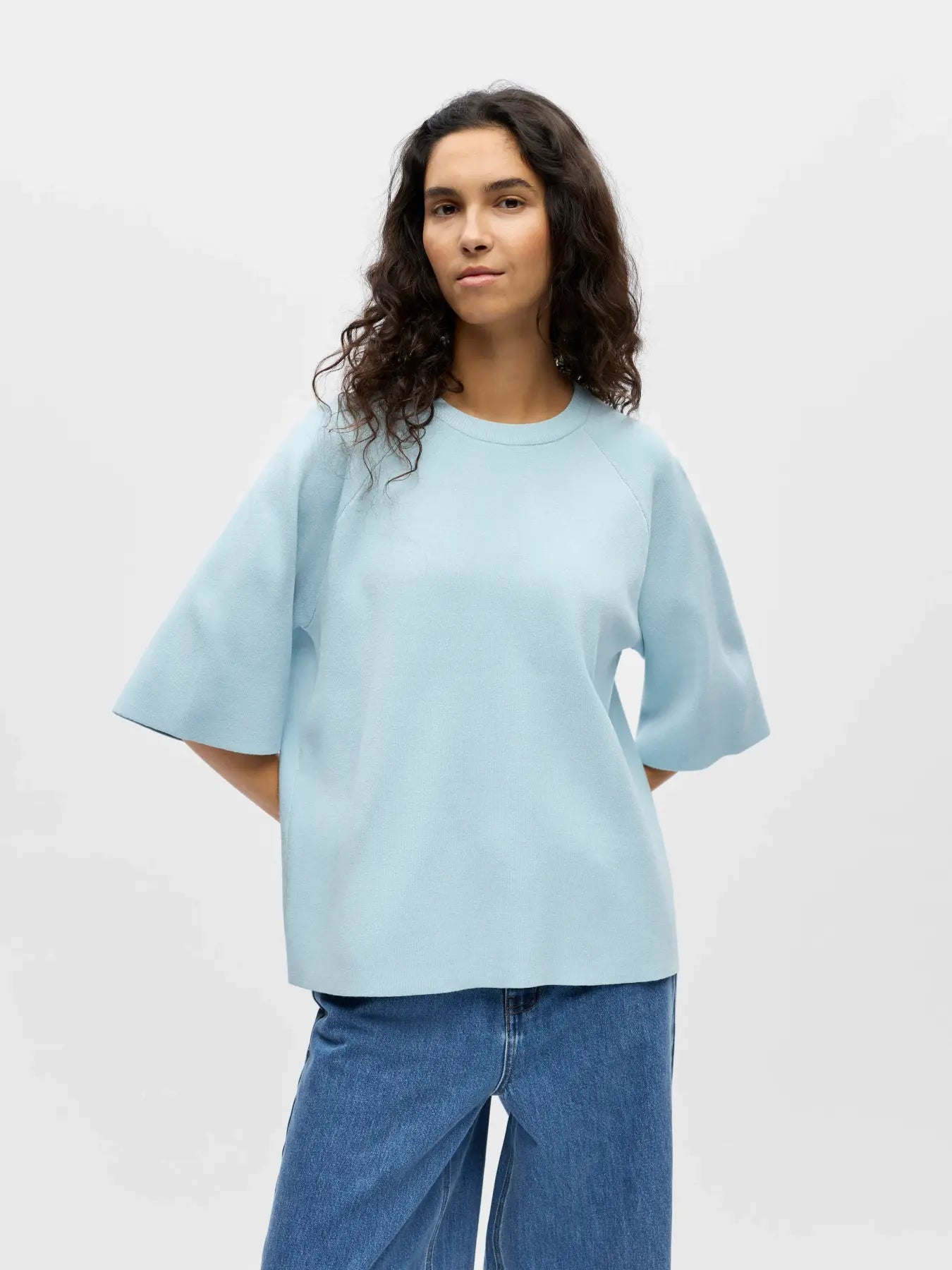 OBJREYNARD 2/4 KNIT PULLOVER - Winter Sky