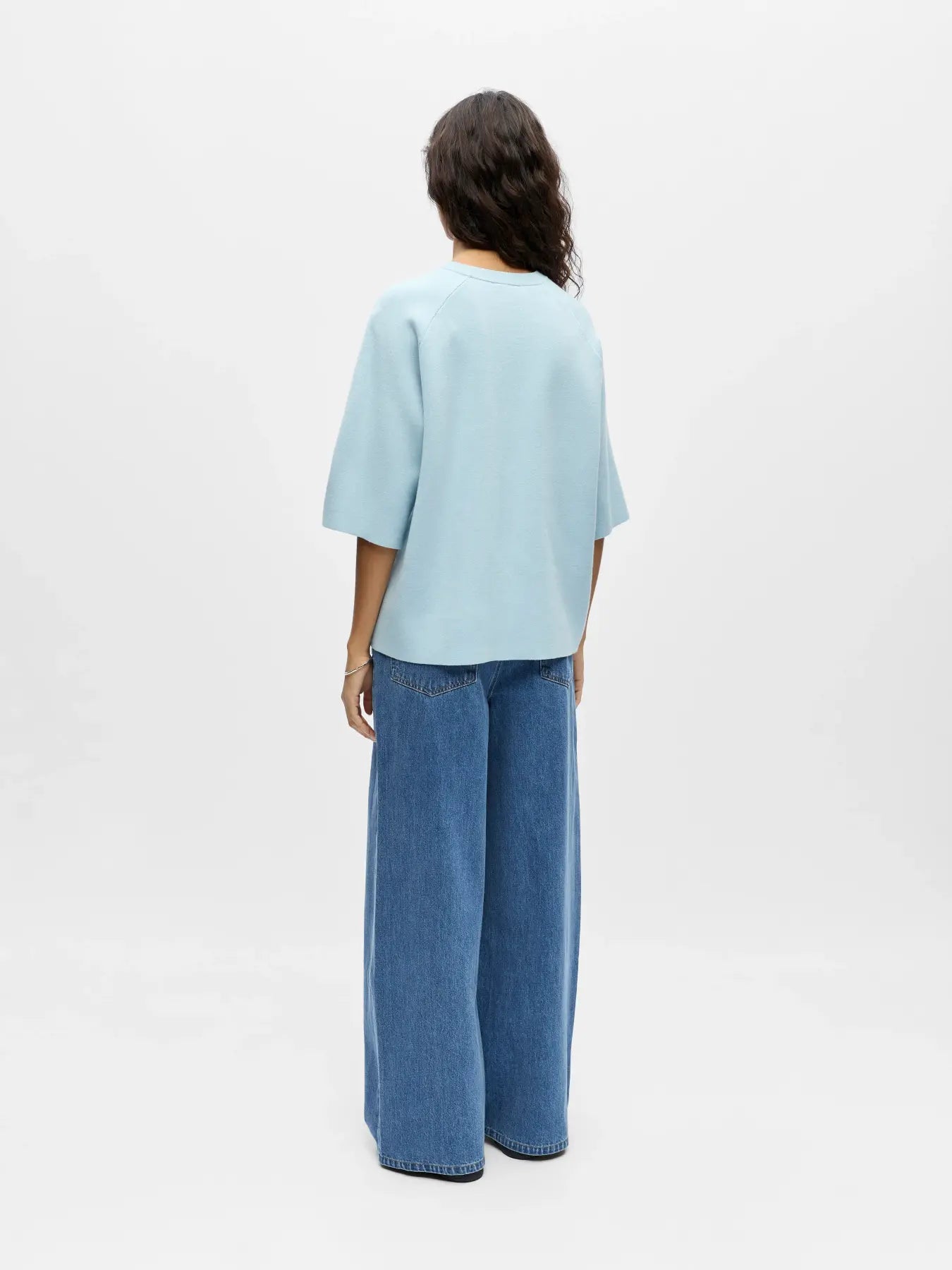 OBJREYNARD 2/4 KNIT PULLOVER - Winter Sky