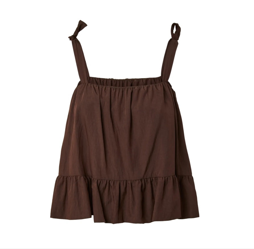 PCJULIA SL PEPLUM TOP - Hot Fudge