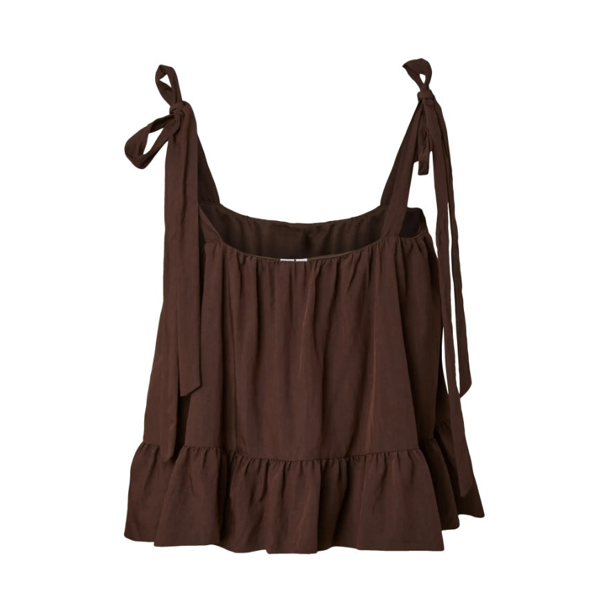 PCJULIA SL PEPLUM TOP - Hot Fudge