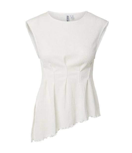 PCMALIE SL ASYMETRIC TOP - Bright White