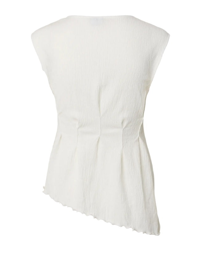 PCMALIE SL ASYMETRIC TOP - Bright White