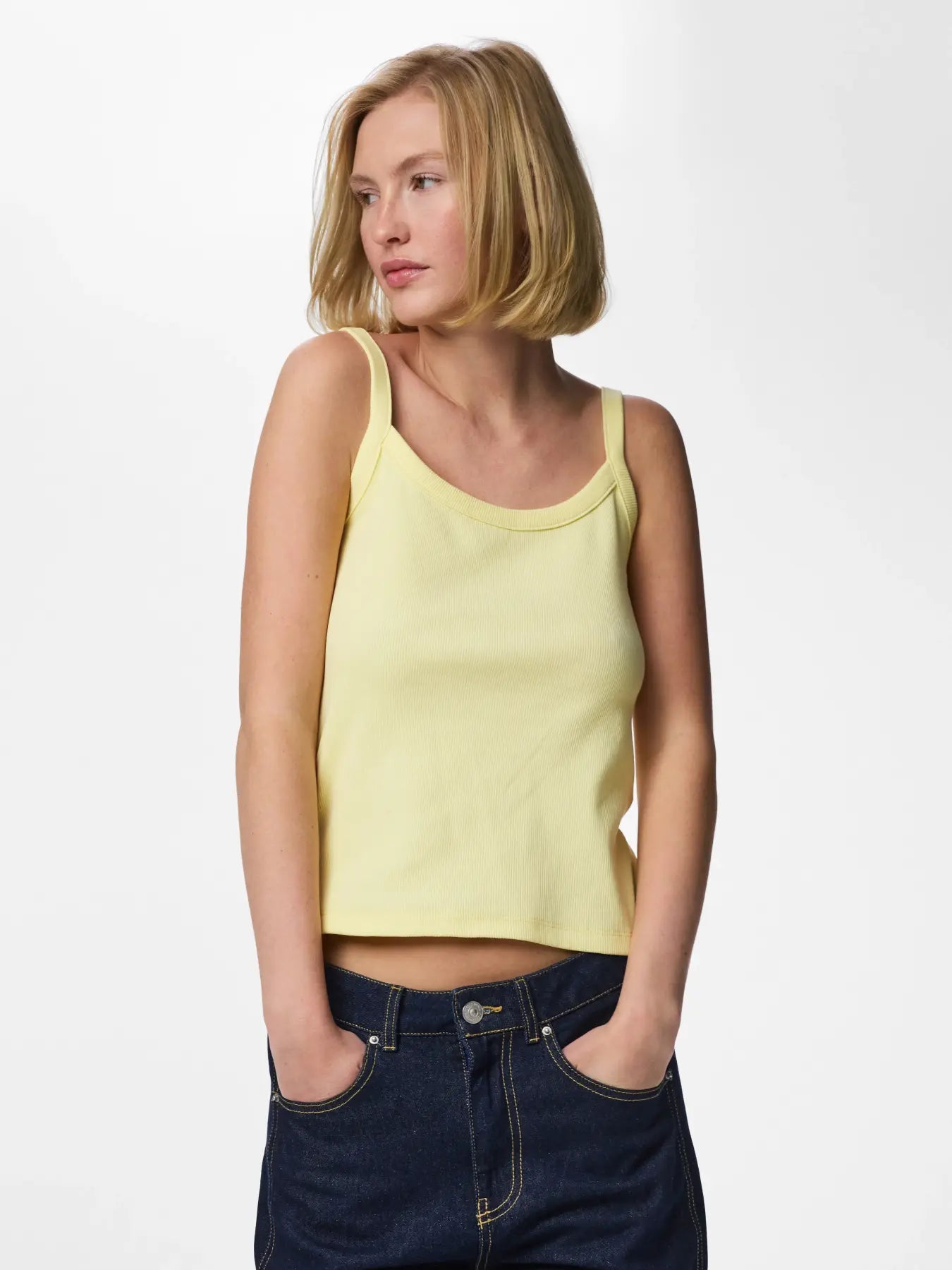 PCMAY STRAP TOP - French Vanilla