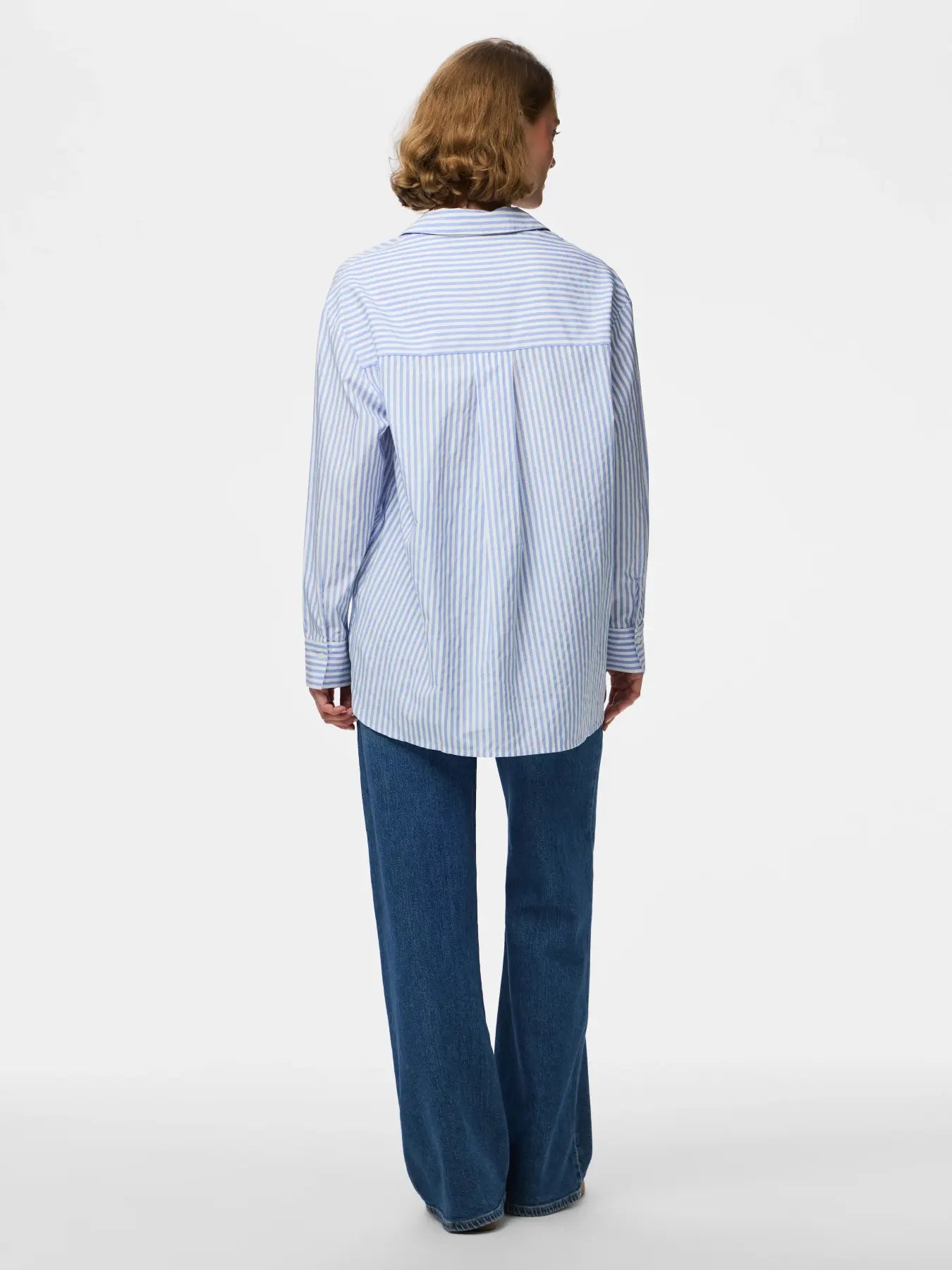 PCMELIA LS LOOSE SHIRT - Bright White/Grape Mist